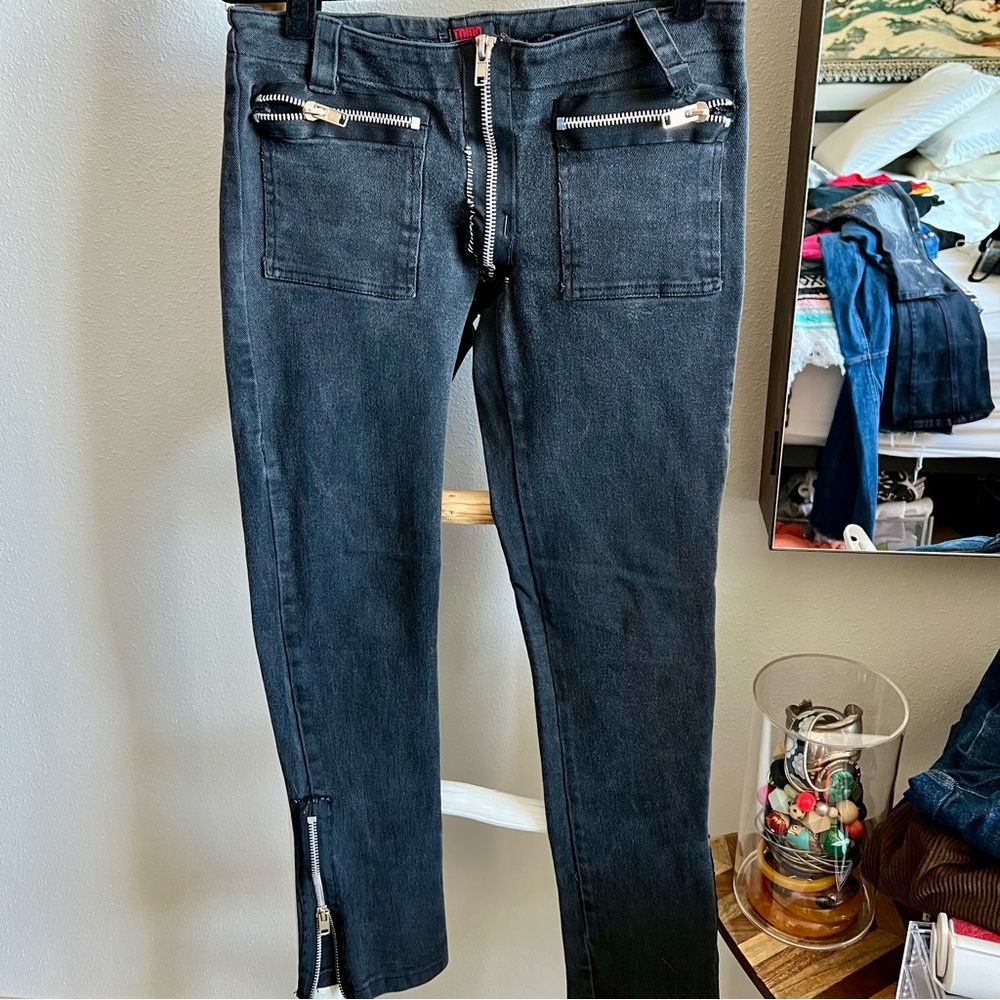 Vintage Y2K Tripp NYC DIY Punk Low Rise Denim Skinny Stretch Jeans